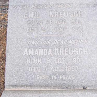 KREUSCH Emil 1901-1957 &amp; Amanda 1907-1997