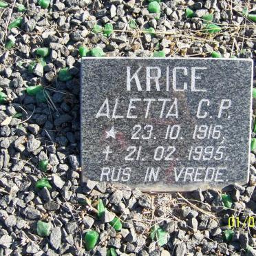 KRIGE Aletta C.P. 1916-1985