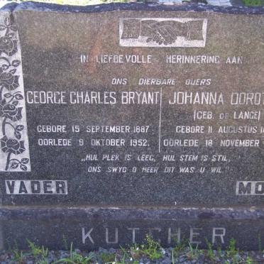 KUTCHER George Charles Bryant 1887-1952 &amp; Johanna Dorothea DE LANGE 1896-1949