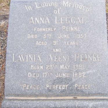 LEGGAT Anna formerly PEINKE -1957 :: PEINKE Lavinia 1991-1992