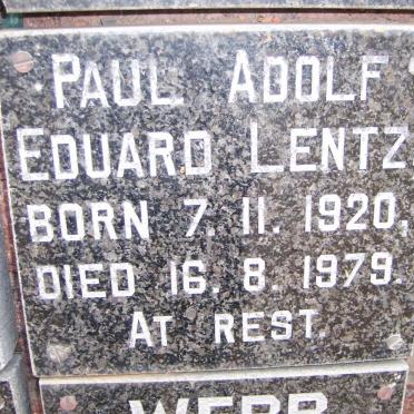 LENTZ Paul Adolf Eduard 1920-1979