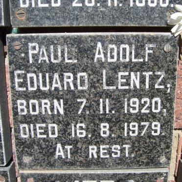 LENTZ Paul Adolf Eduard 1920-1979