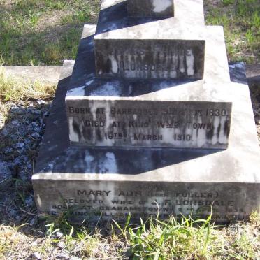 LONSDALE James Faunce 1830-1910 &amp; Mary Ann FULLER 1835-