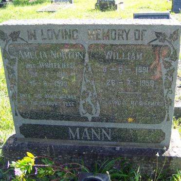 MANN William 1891-1958 &amp; Amelia Norton WHITEFIELD 1901-1993
