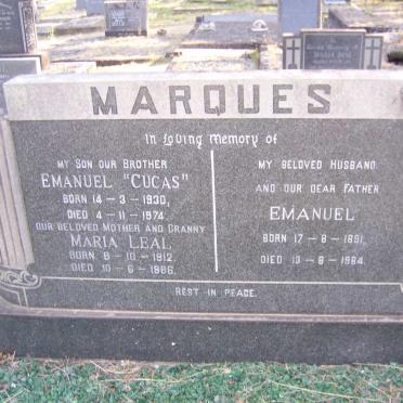 MARQUES Emanuel 1891-1964 &amp; Maria Leal 1912-1987 :: MARQUES Emanuel 1930-1974
