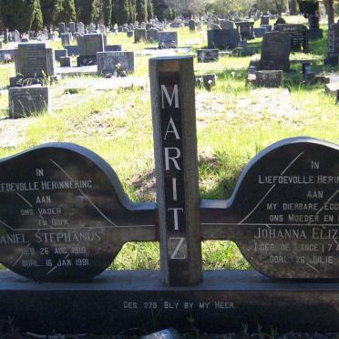 MARITZ Daniel Stephanus 1910-1991 &amp; Johanna Elizabeth DE LANGE 1912-1979