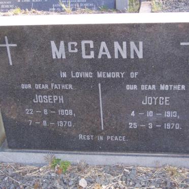 McCANN Joseph 1908-1970 &amp; Joyce 1913-1970