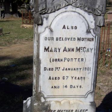 McCAY Mary Ann nee PORTER -1901