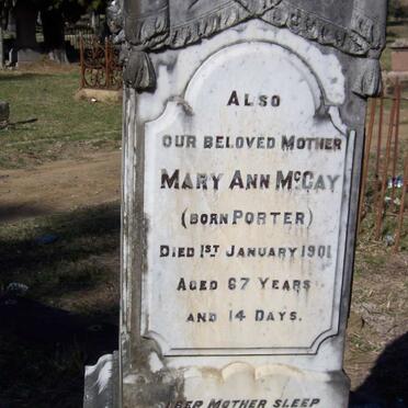 McCAY Mary Ann nee PORTER -1901