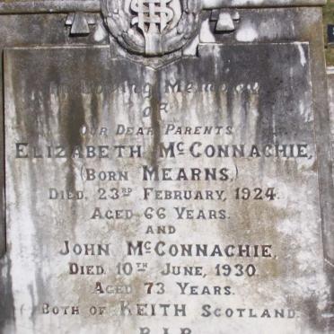 McCONNACHIE John -1930 &amp; Elizabeth MEARNS -1924