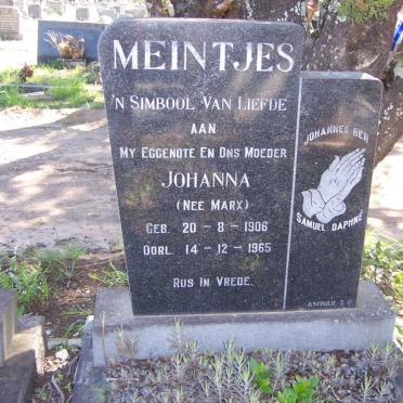 MEINTJES Johanna nee MARX 1906-1965