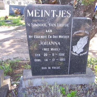 MEINTJES Johanna nee MARX 1906-1965