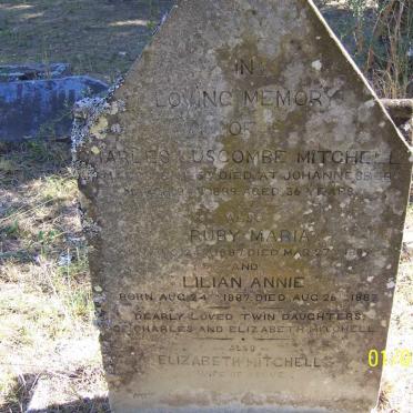 MITCHELL Charles Luscombe 1853-1889 &amp; Elizabeth :: MITCHELL Ruby Maria 1887-188? :: MITCHELL Lilian Annie 1887-1887