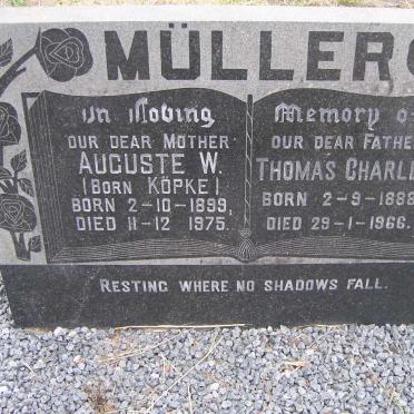 MULLER  Thomas Charles 1888-1966 &amp; Auguste W. KOPKE 1899-1975