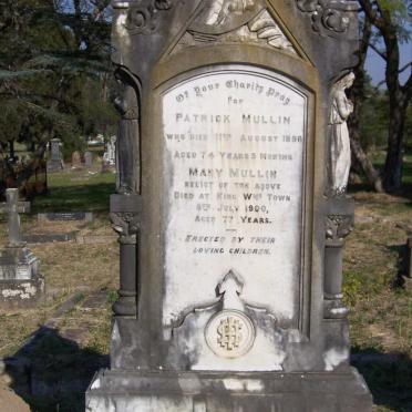 MULLIN Patrick -1896 &amp; Mary -1900