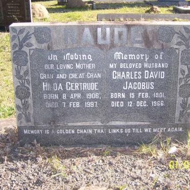 NAUDE Charles David Jacobus 1901-1966 &amp; Hilda Gertrude 1906-1997