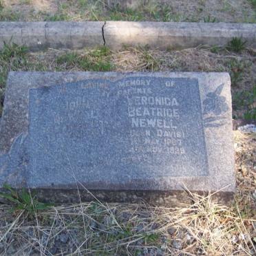 NEWELL John 1872-1937 &amp; Veronica Beatrice DAVIS 1887-1939