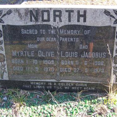 NORTH Louis Jacobus 1908-1973 &amp; Myrtle Olive 1909-1973