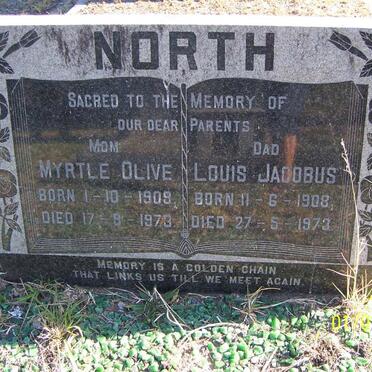 NORTH Louis Jacobus 1908-1973 &amp; Myrtle Olive 1909-1973