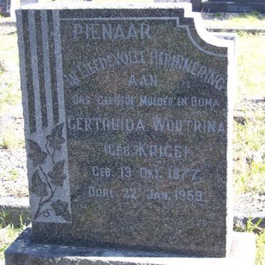 PIENAAR Gertruida Woutrina nee KRIGE 1877-1959