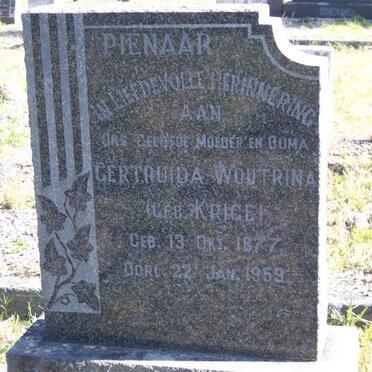 PIENAAR Gertruida Woutrina nee KRIGE 1877-1959