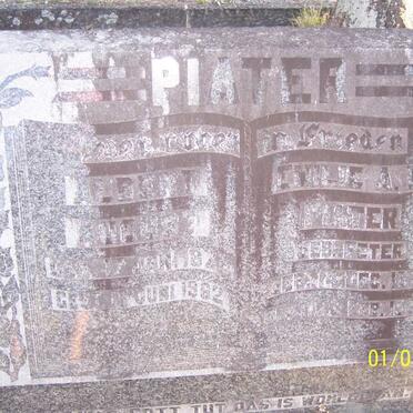 PIATER Albert August 1878-1962 &amp; Emilie A.W.  PETER 1921-1955