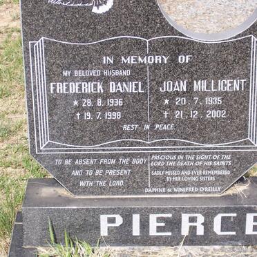 PIERCE Frederick Daniel 1936-1998 &amp; Joan Millicent 1935-2002