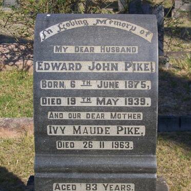 PIKE Edward John 1875-1939 &amp; Ivy Maude -1963