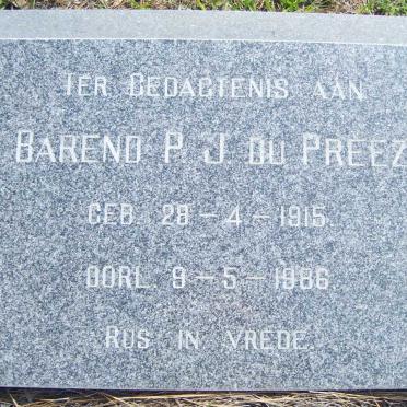 PREEZ Barend P.J., du 1915-1986