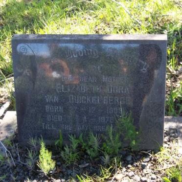 QUICKELBERGE Elizabeth Dora, van 1909-1976