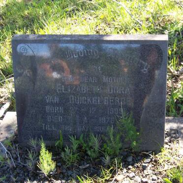 QUICKELBERGE Elizabeth Dora, van 1909-1976