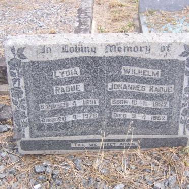 RADUE Wilhelm Johannes 1882-1952 &amp; Lydia 1891-1976