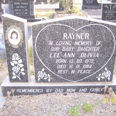 RAYNER Lee-Ann Olivia 1972-1994