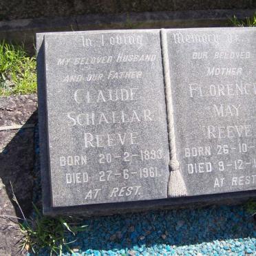REEVE Claud Schallar 1893-1961 &amp; Florence May 1901-1975