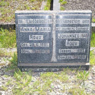 ROUX Johannes A. 1882-1950 &amp; Anna Maria 1881-1962