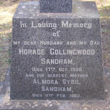 SANDHAM Horace Collingwood ?-1958 &amp; Almora Sybil ?-1982