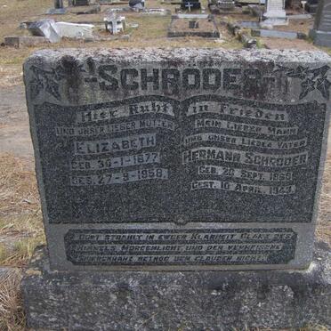 SCHRODER Hermann 1869-1943 &amp; Elizabeth 1877-1958