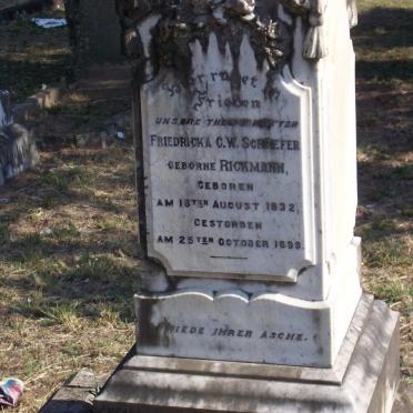 SCHAEFER Friedrieka C.W. nee RICKMANN 1832-1899