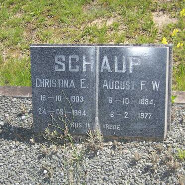 SCHAUP August F.W. 1894-1977 &amp; Christina E. 1903-1994