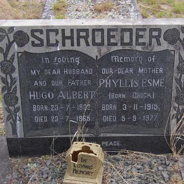 SCHROEDER Hugo Albert 1902-1965 &amp; Phyllis Esme CHICK 1915-1977