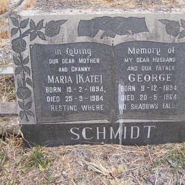 SCHMIDT George 1894-1964 &amp; Maria 1894-1984
