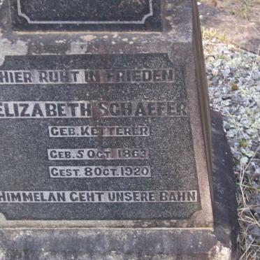 SCHAEFER Elizabeth nee KETTERER 1863-1920