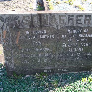 SCHAEFER Edward Carl Albert 1905-1971 &amp; Eva HAMANN 1913-1976