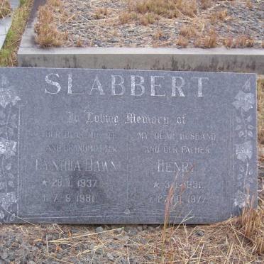 SLABBERT Henry 1931-1977 &amp; Cynthia Dawn 1937-1981