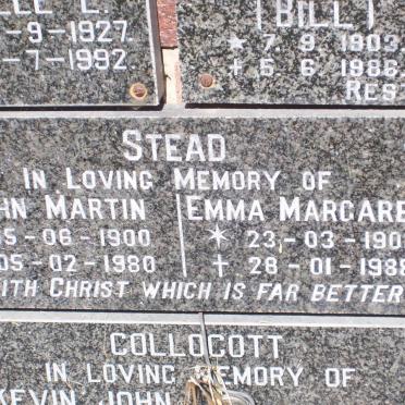 STEAD John Martin 1900-1980 &amp; Emma Margaret 1903-1988