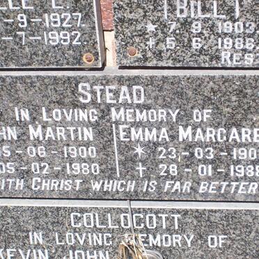 STEAD John Martin 1900-1980 &amp; Emma Margaret 1903-1988