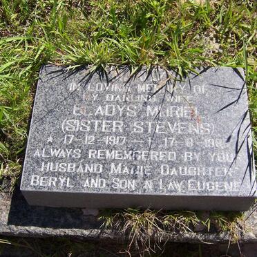 STEVENS Gladys Muriel 1917-1986
