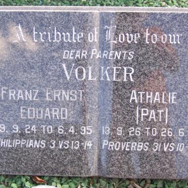 VOLKER Franz Ernst Eduard 1924-1995 &amp; Athalie 1926-1995