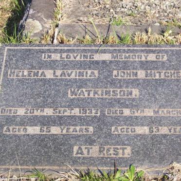 WATKINSON John Mitchell -1946 &amp; Helena Lavinia -1933