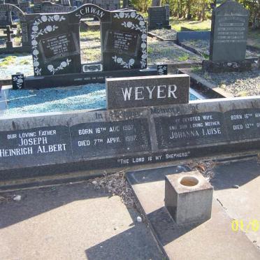 WEYER Joseph Heinrich Albert 1907-1997 &amp; Johanna Luise 1908-1973